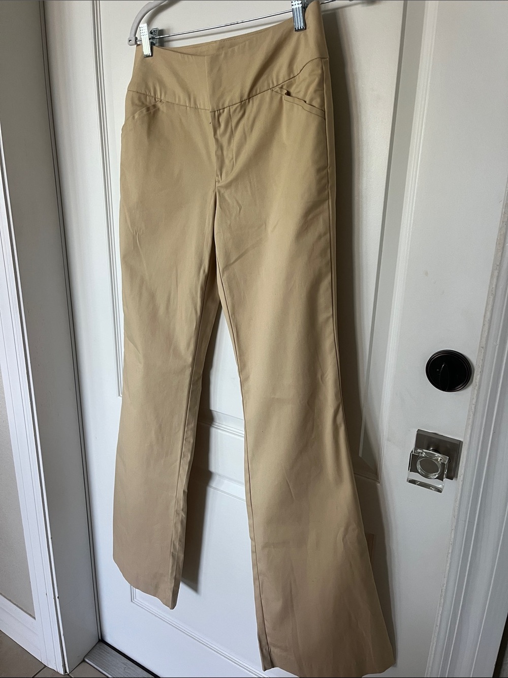 NWOT Boston Proper mid rise khaki sleek flare wide leg pants size 6